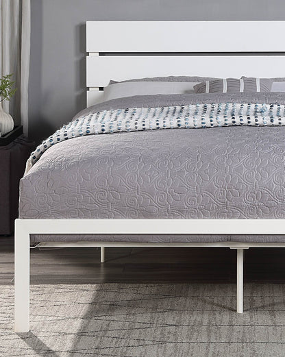 Willow Contemporary Queen Size Bed - White