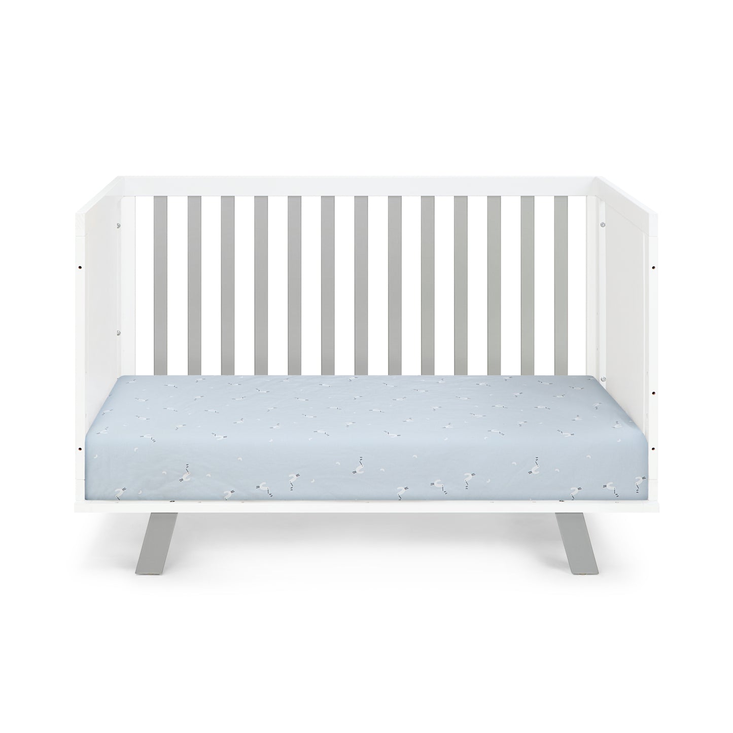 Luna 3-in-1 Convertible Island Crib White/Gray