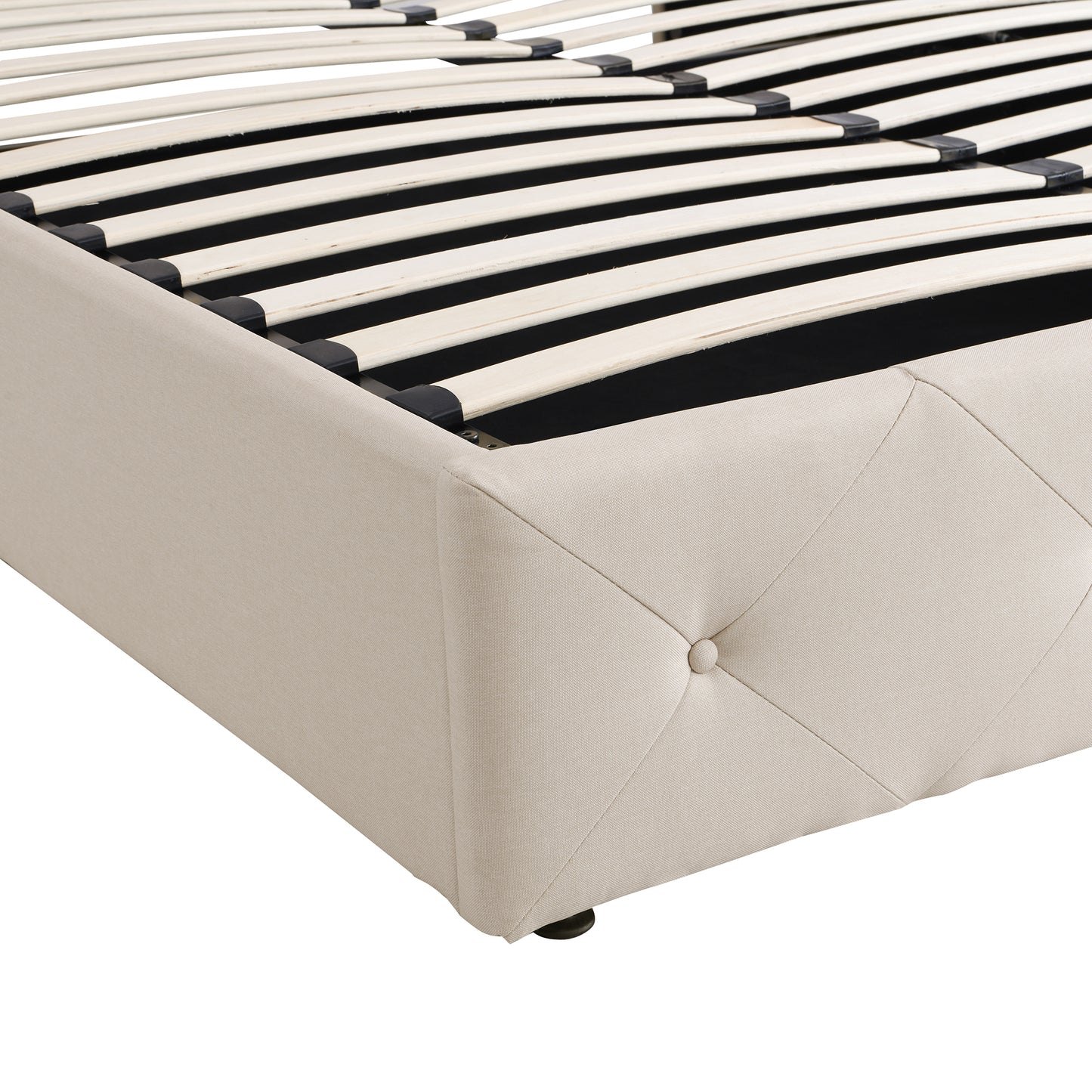 Cipher Queen Size Storage Platform Bed w Hydraulic System - Beige