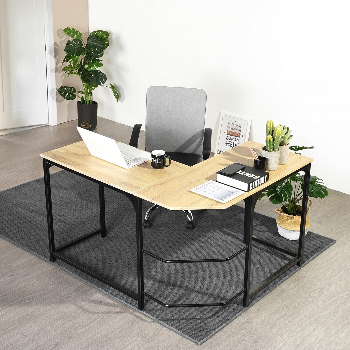 L Shaped Computer Wood Desk