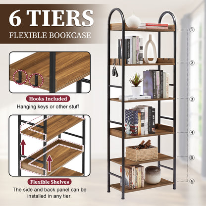 Tall Tower Bookcase - Brown