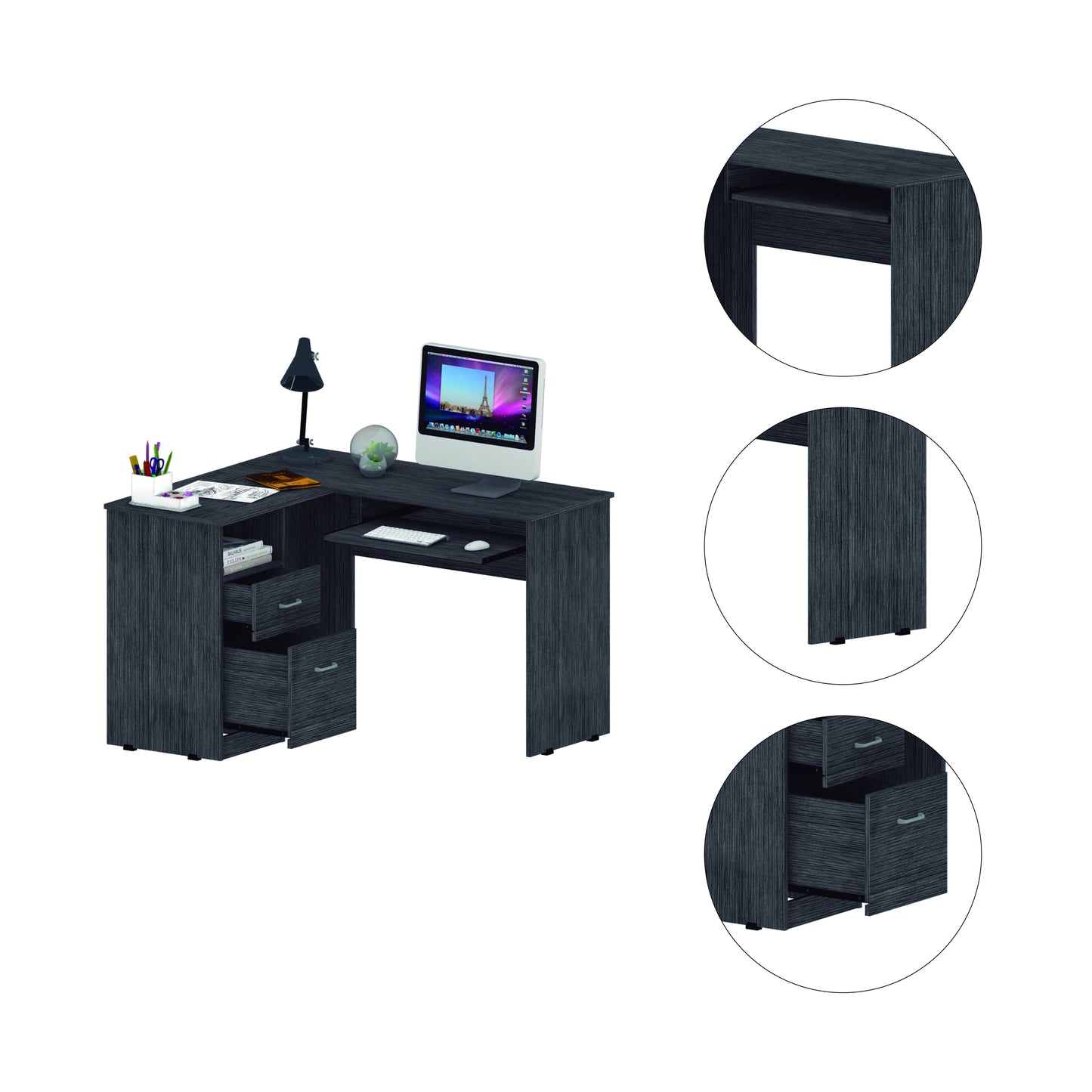 Oakwood L-Shaped Computer Desk
