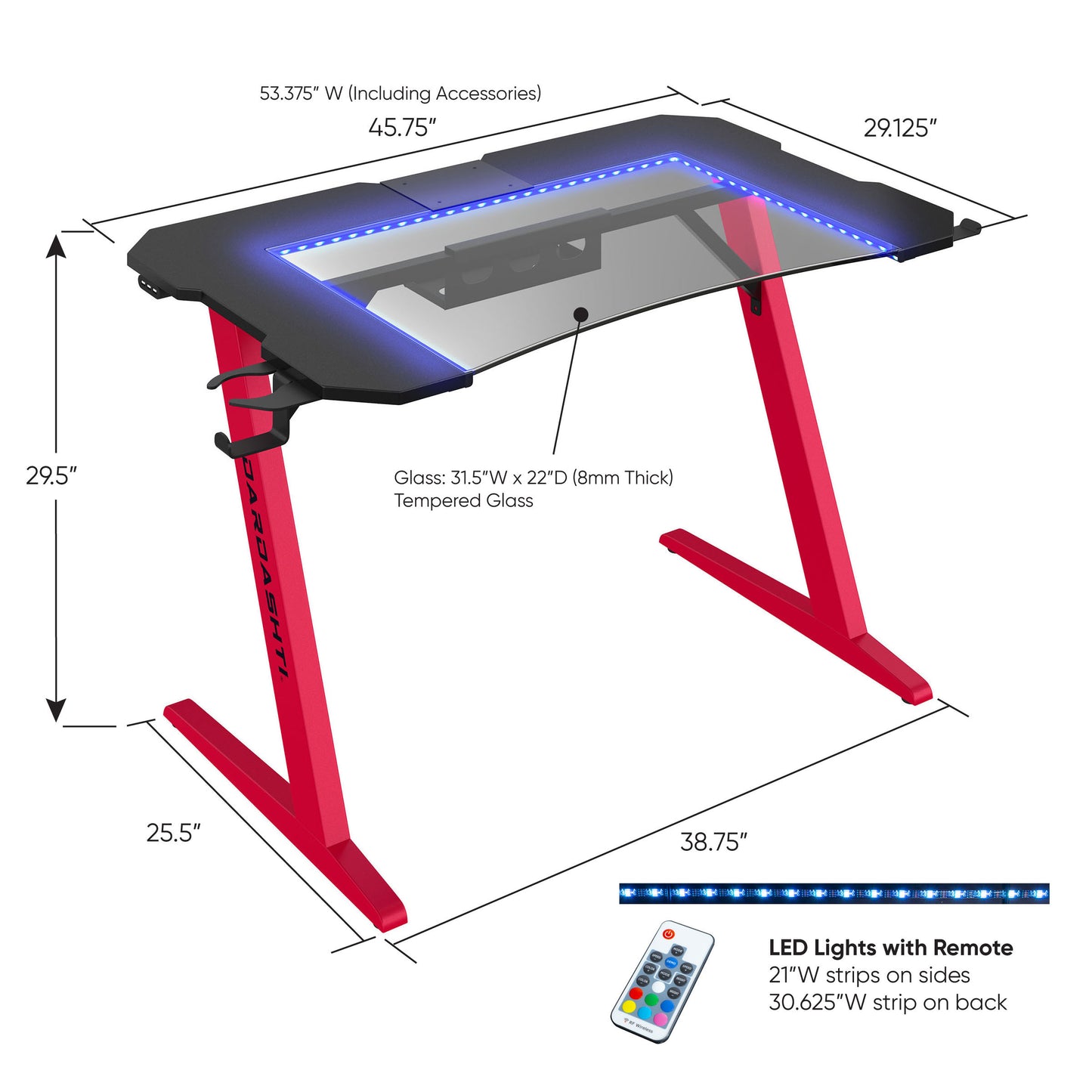 Dardashti Gaming Desk  - Red