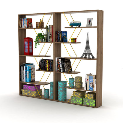 Urban Edge Bookcase - Walnut/Yellow
