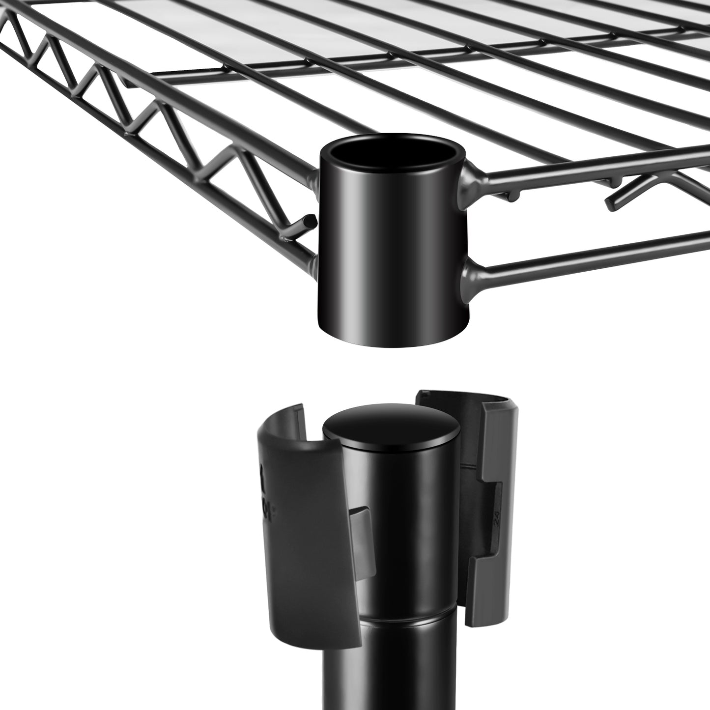 Simple Deluxe I 3-Tier With Wheels- Black