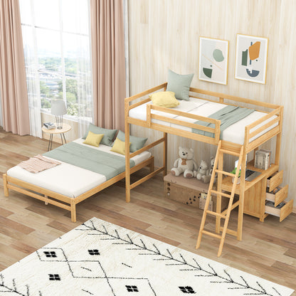 Nature's Haven Twin Full Desk Bed