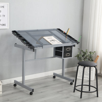 Adjustable Art Drawing Desk Craft Station Drafting
