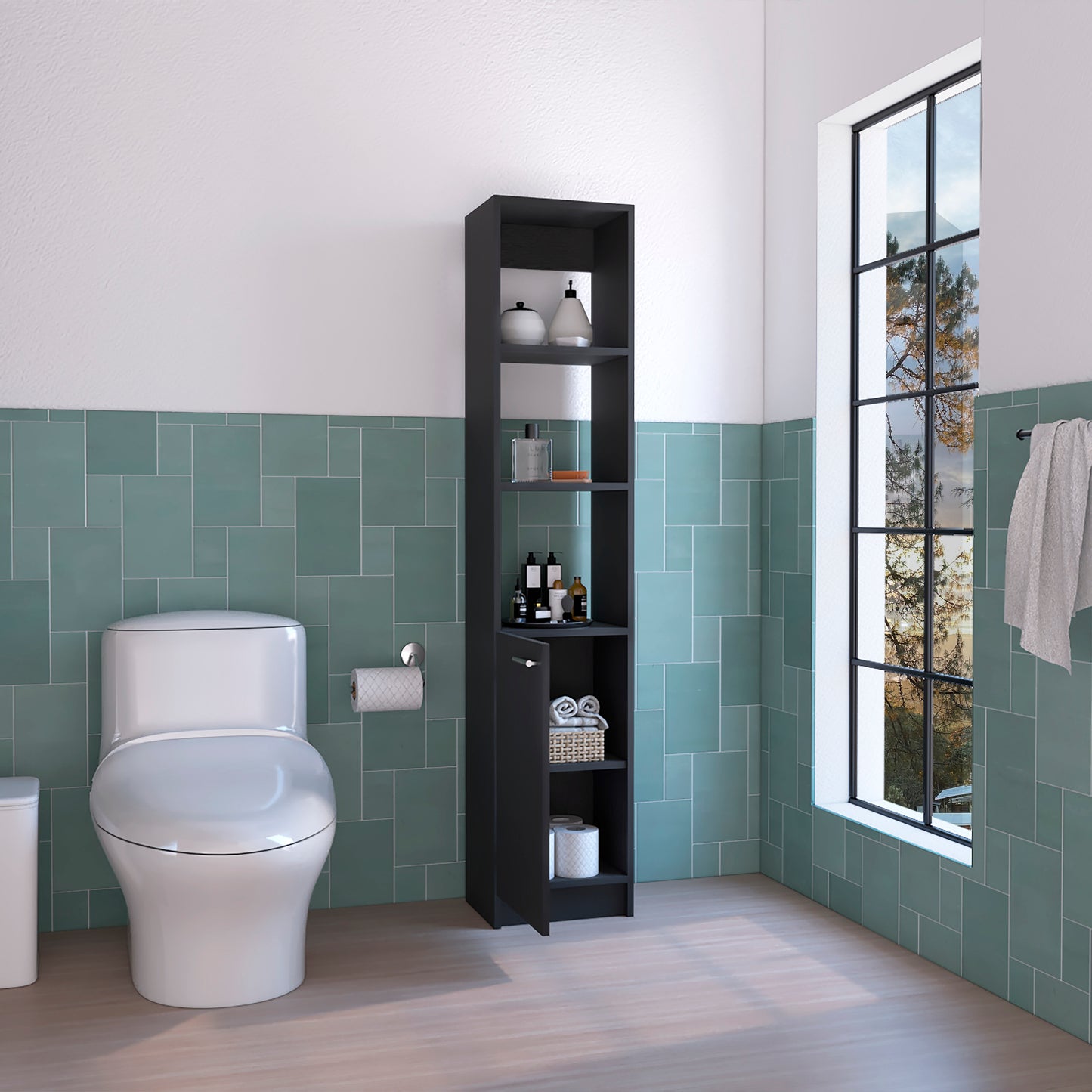Malaga Linen Cabinet - Black