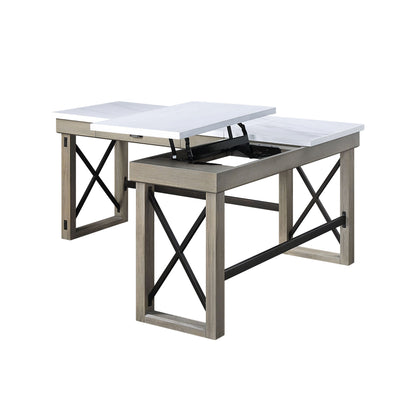Marble Oak Lift-Top Writing Desk