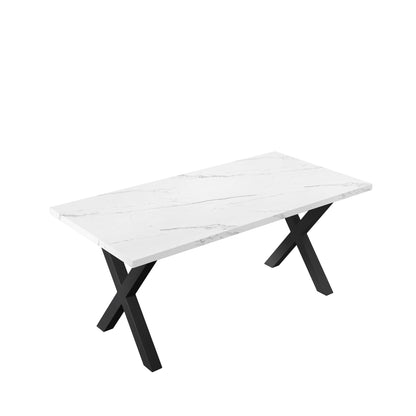 Elegant Marble X-Shape Dining Table