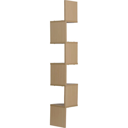 Beech Corner Wall Mount Shelf - Brown