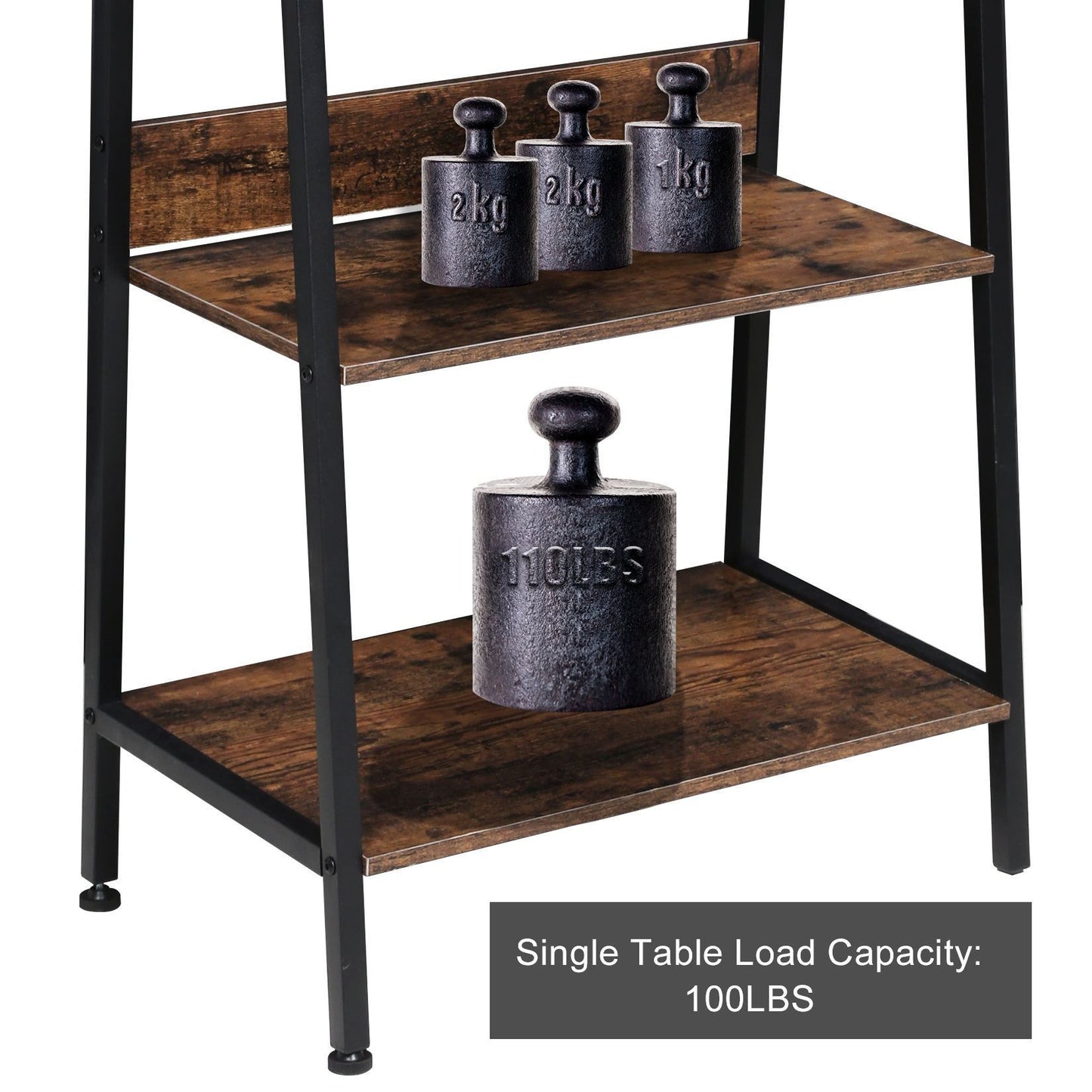 Rustic Brown 4-Tier Bookshelf Organizer