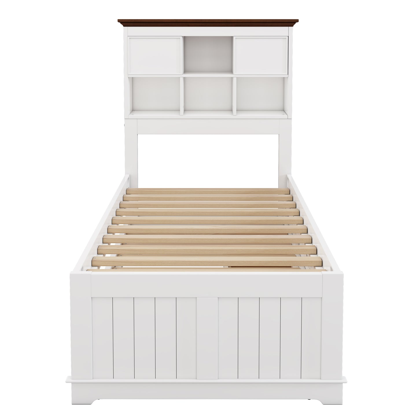 Twin Bookcase Bed with Trundle and Storage