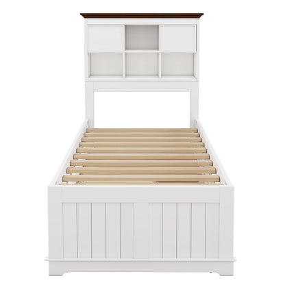 Twin Bookcase Bed with Trundle and Storage