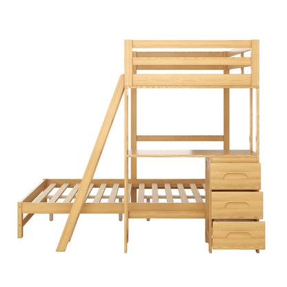 Nature's Haven Twin Full Desk Bed