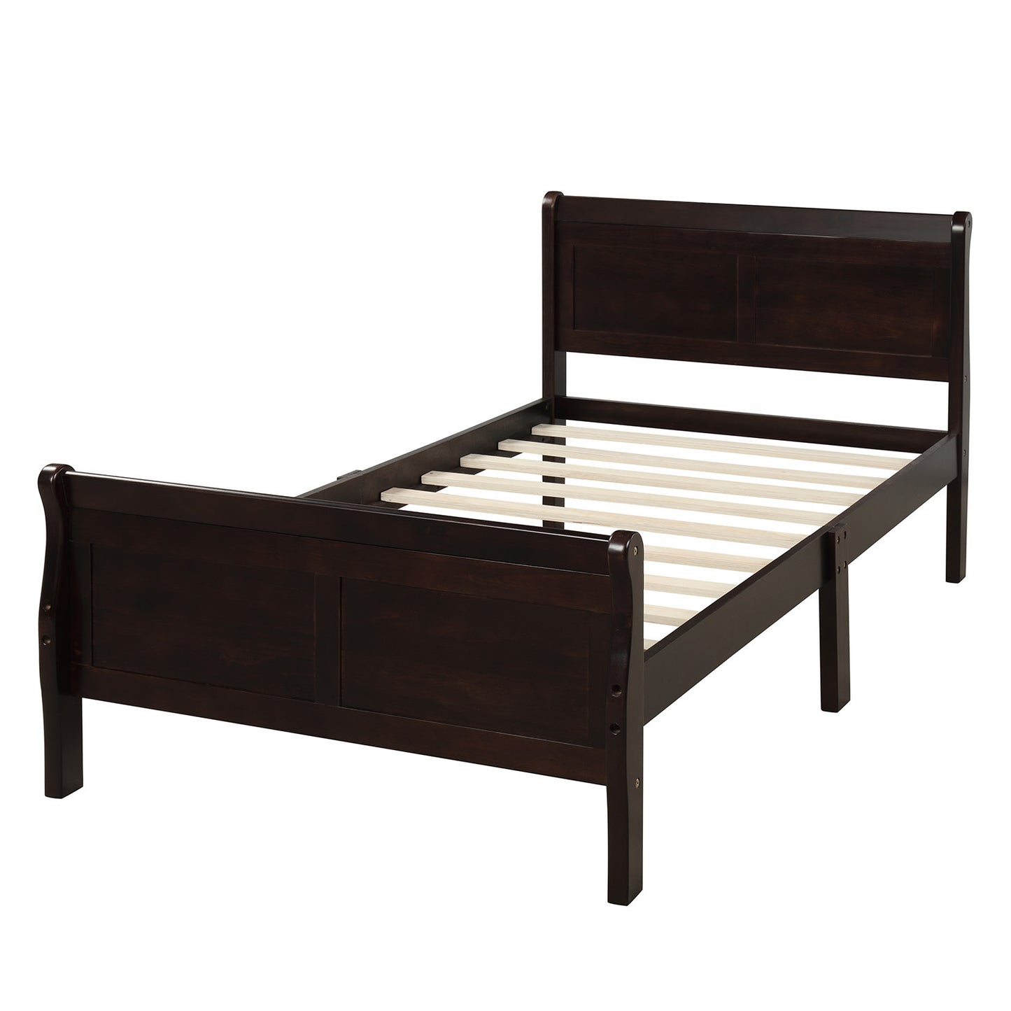 Urban Fusion Twin Size Wood Platform Bed - Espresso