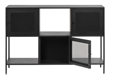 Black Mesh Storage Cabinet
