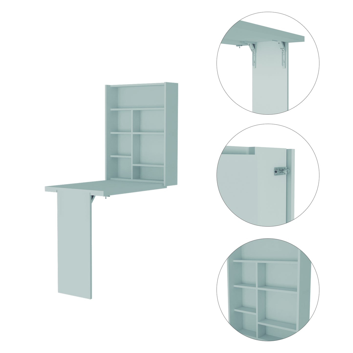 Vatta Wall Foldable Extending Table - White