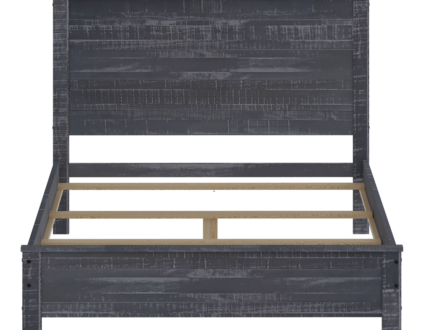 Eco Rustic Grey Wood Bed
