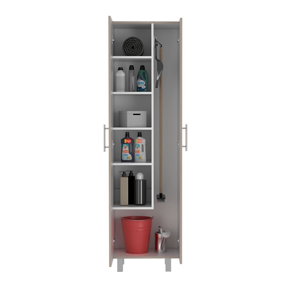 Halifax 2-Door Rectangle Closet Pantry  - Gray and White