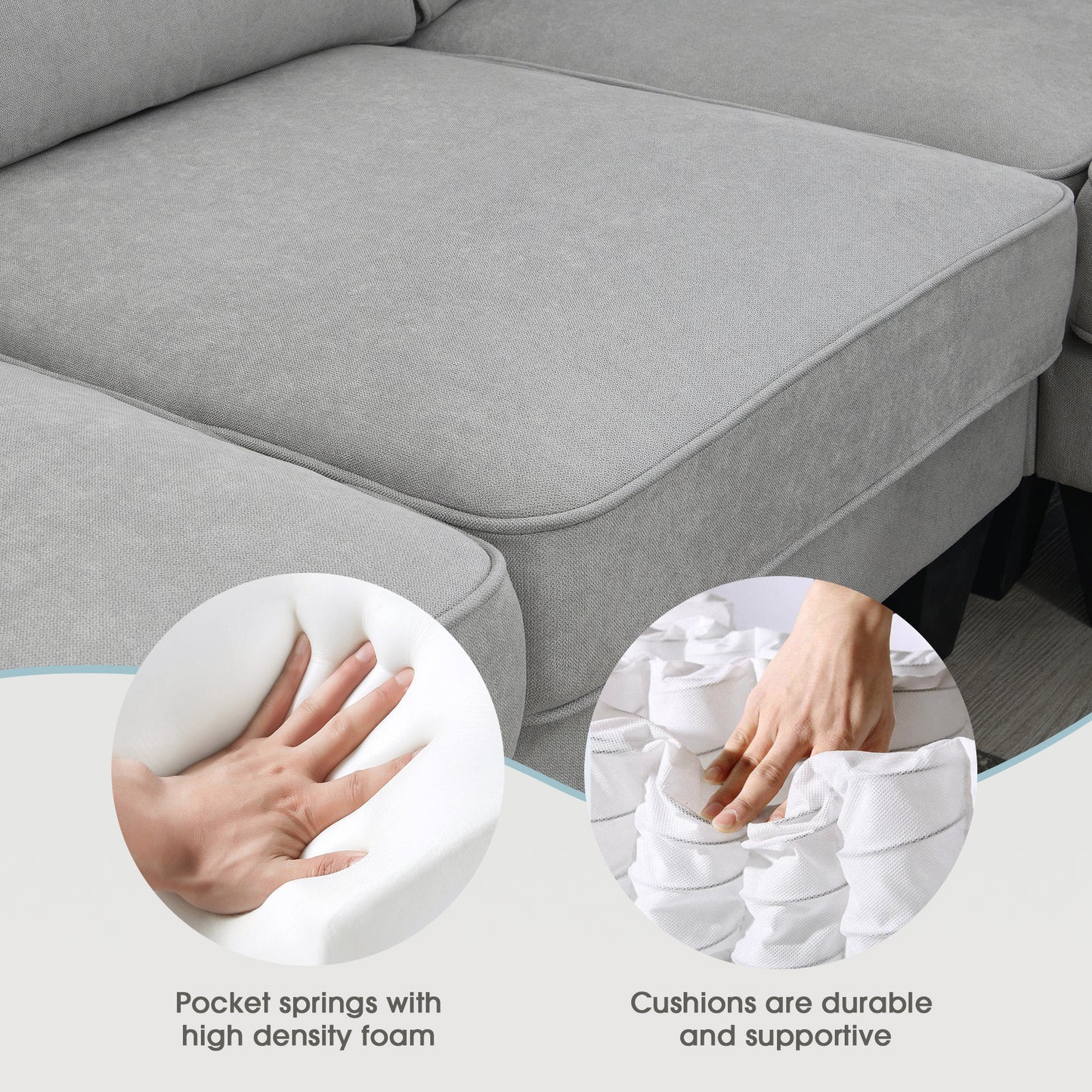 Elegant Comfort U-Shape Sectional Sofa Set