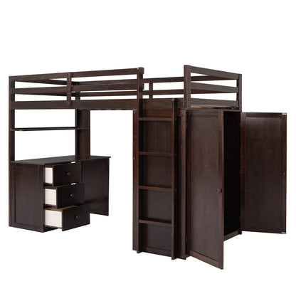 Espresso Haven Loft Bed