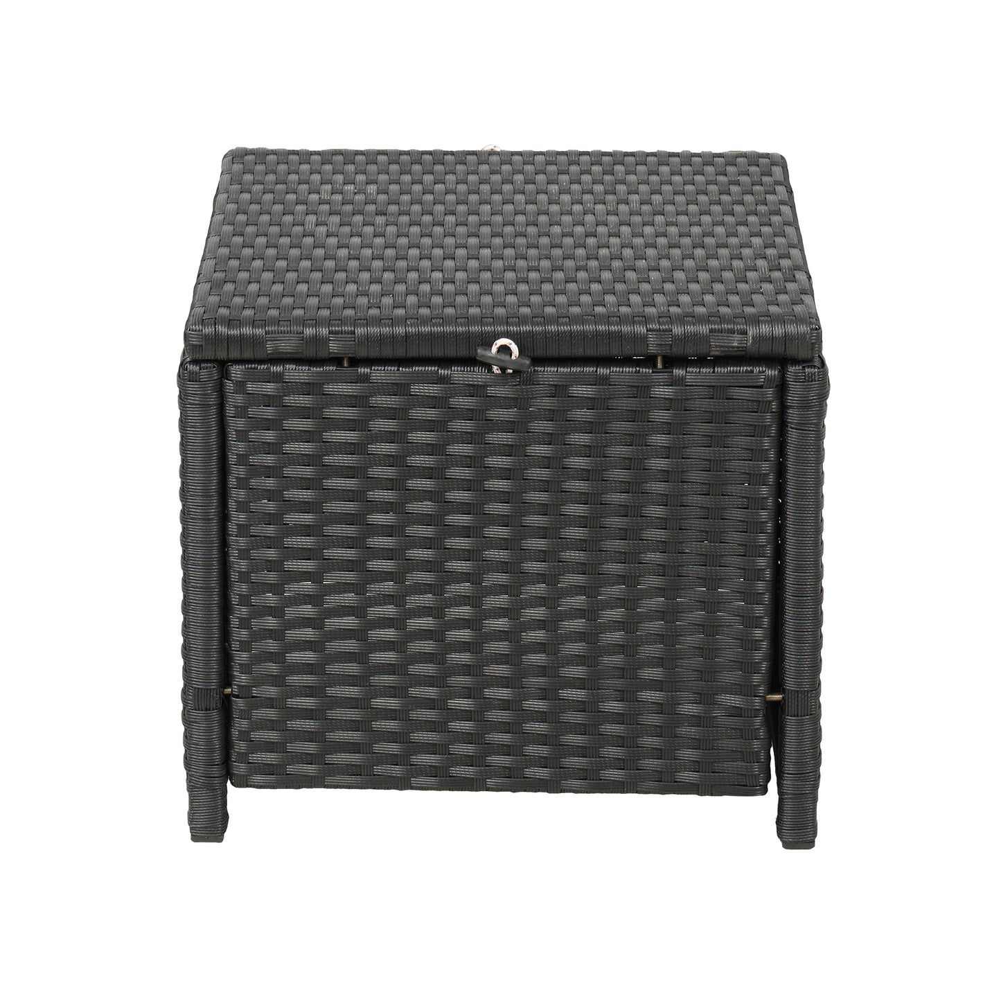 Elegant Oasis 6-Piece Outdoor Patio Furniture Set with Glass Table and Ottomans (Black)