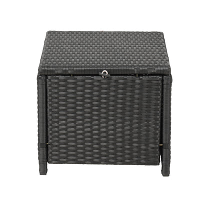 Elegant Oasis 6-Piece Outdoor Patio Furniture Set with Glass Table and Ottomans (Black)