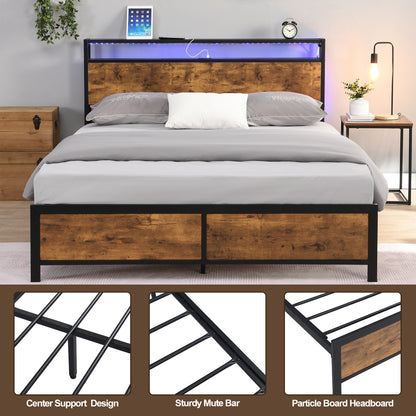 Rustic Glow Bed Frame
