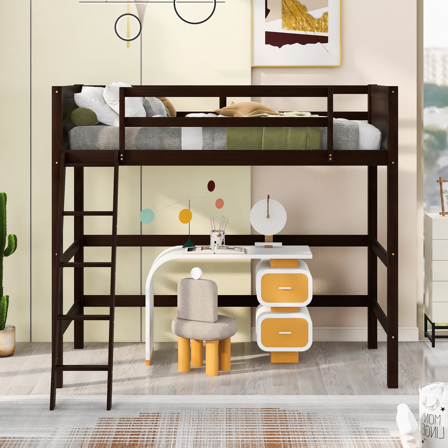 ElevateDreams Twin Loft Bed - Espresso Elegance