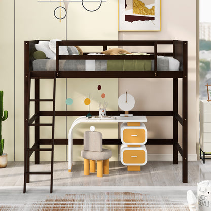 ElevateDreams Twin Loft Bed - Espresso Elegance