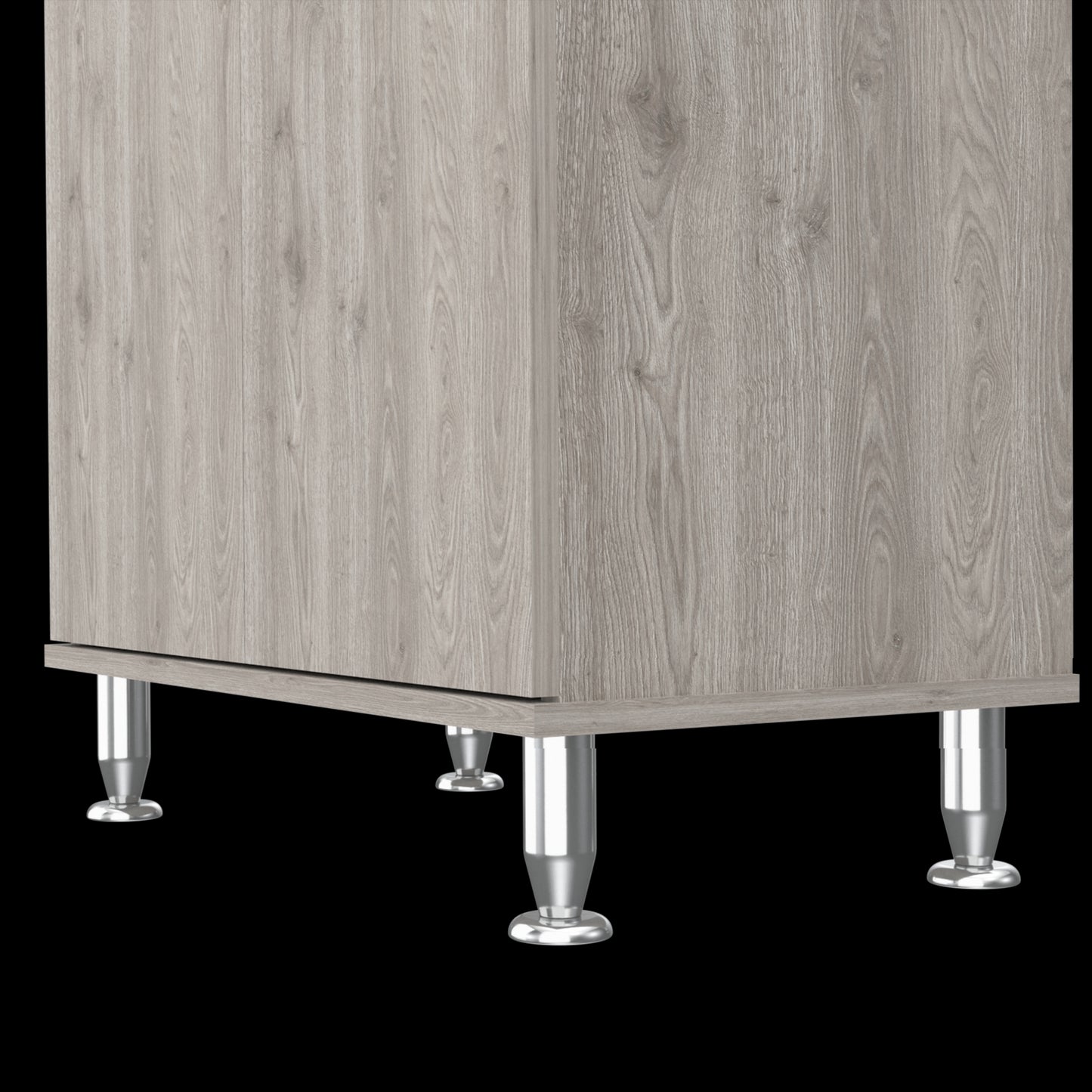 Santa 1-Drawer 1-Shelf Area Pantry with Adjustable Metal Legs - Light Grey