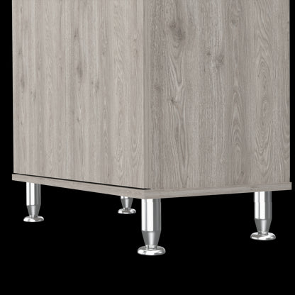 Santa 1-Drawer 1-Shelf Area Pantry with Adjustable Metal Legs - Light Grey