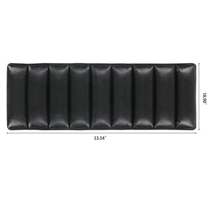 Metal Base Upholstered Bench - Black