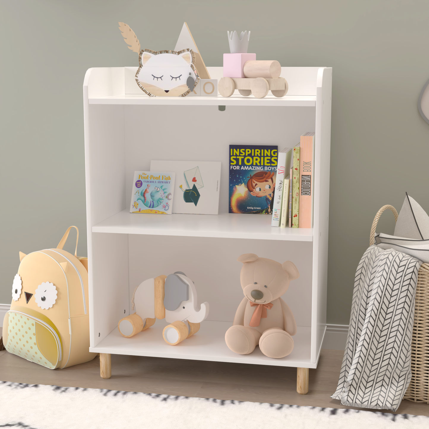 Kid Bookshelf Toy Storage Cabinet