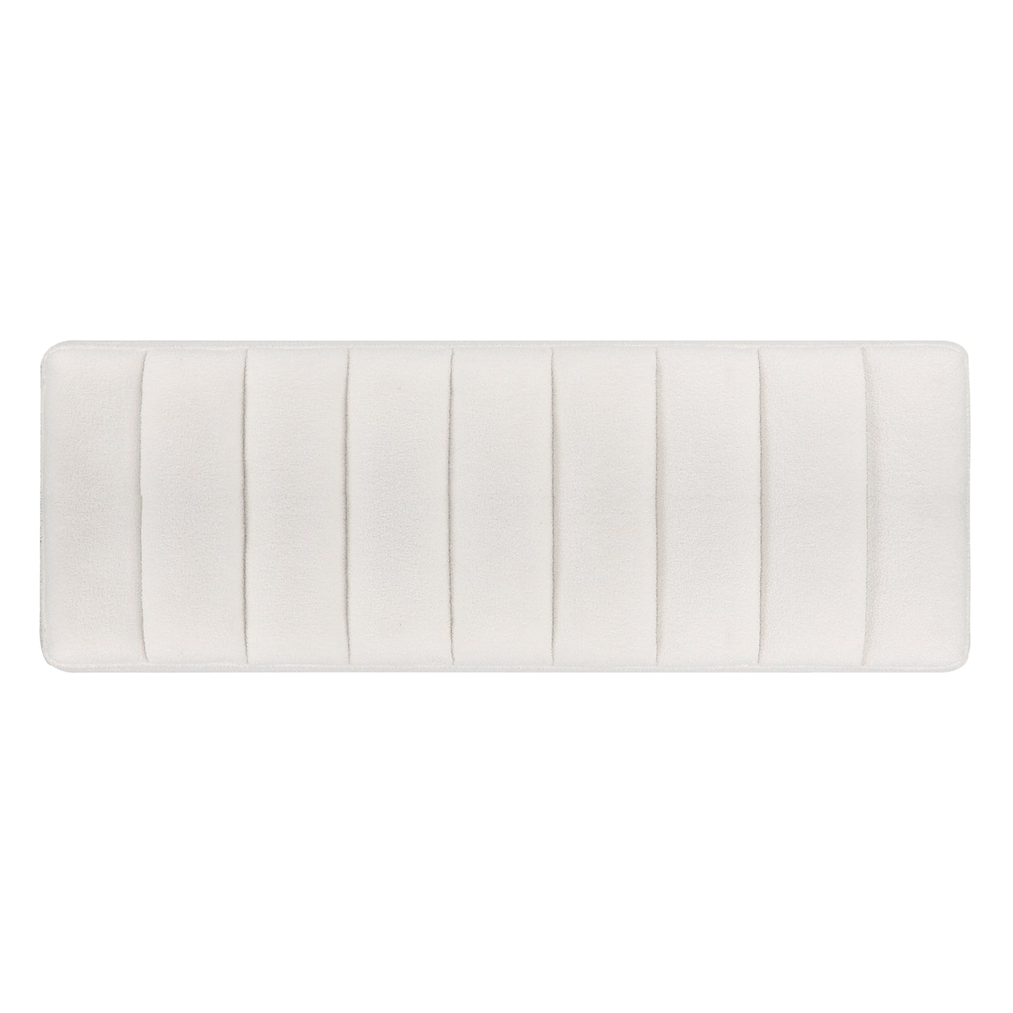 Metal Base Upholstered Bench - White
