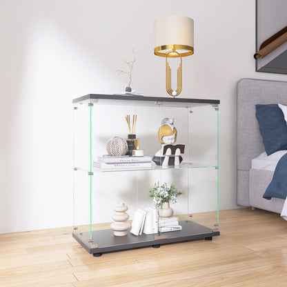 Glass Showcase Cabinet - Black