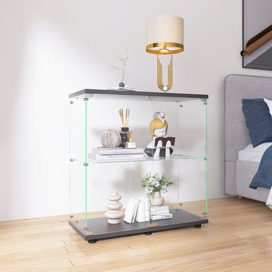 Glass Showcase Cabinet - Black