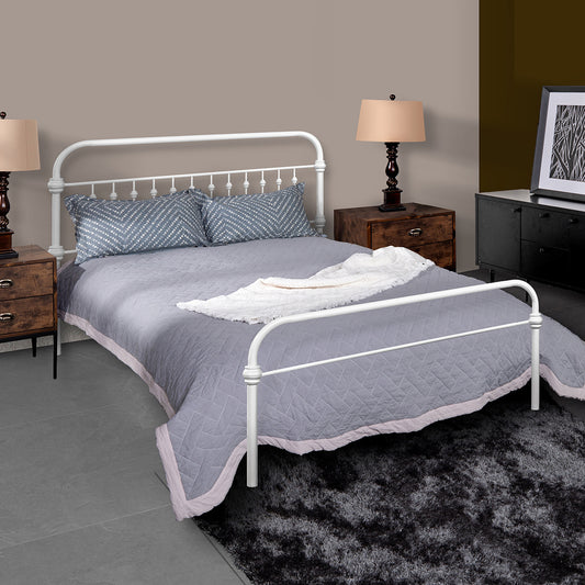 ElegantDream Full Size Metal Bed Frame -White