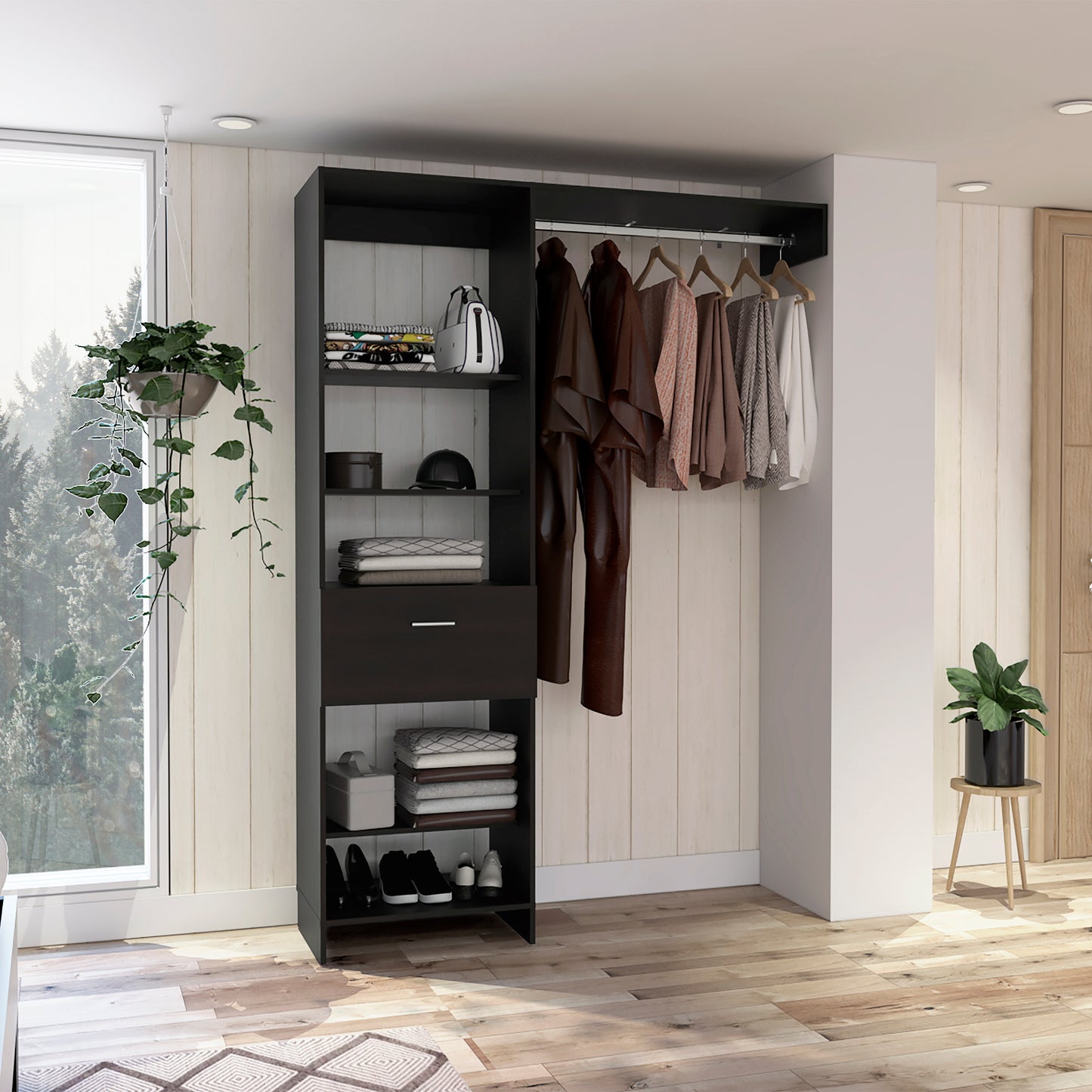 Nova Space 1-Drawer 4-Shelf Closet System - Black