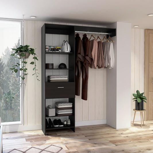 Nova Space 1-Drawer 4-Shelf Closet System - Black