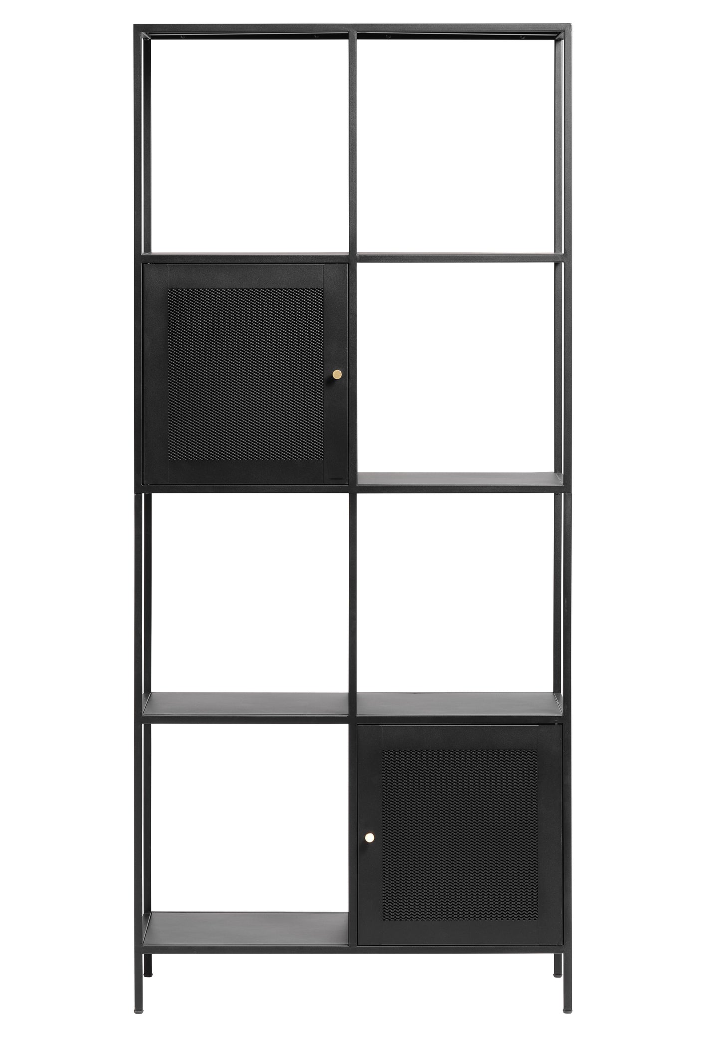Black Metal 2-Door Bookcase