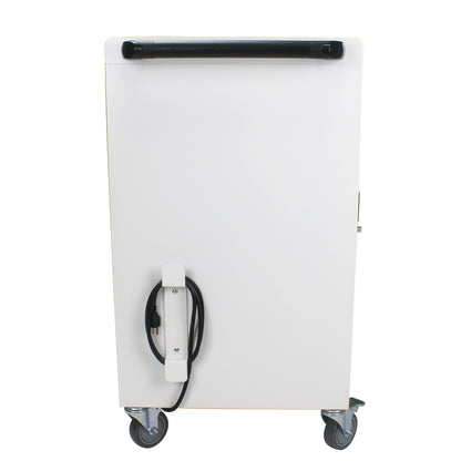 Mobile Charging Cart and Cabinet With Combination Lock - White