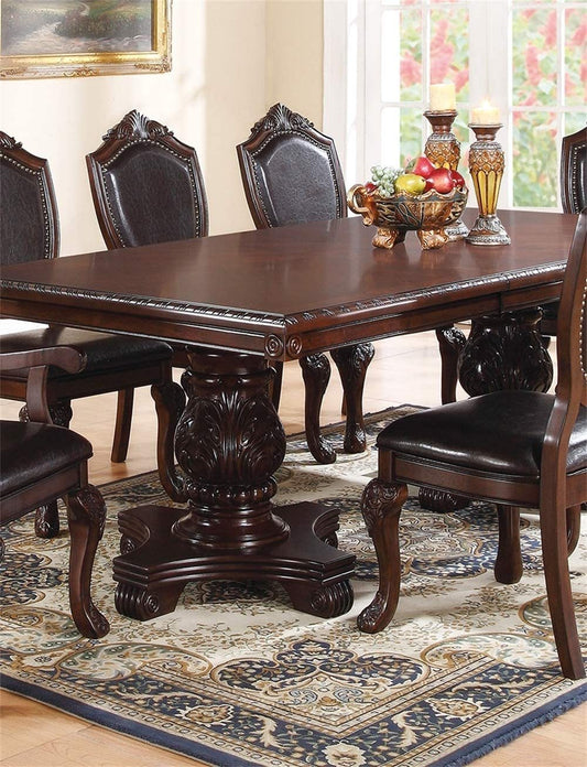 Regal Elegance Brown Leaf Dining Table