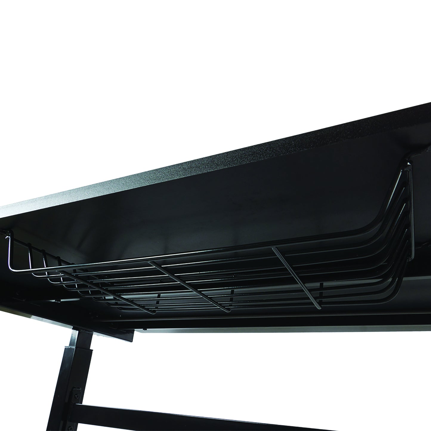 Atlantic Sit Stand Desk with Casters (Height Adjustable) with side crank   -  Black