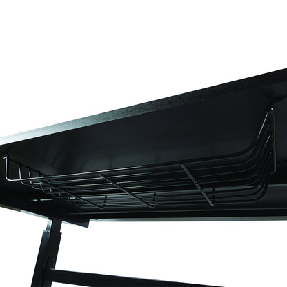 Atlantic Sit Stand Desk with Casters (Height Adjustable) with side crank   -  Black