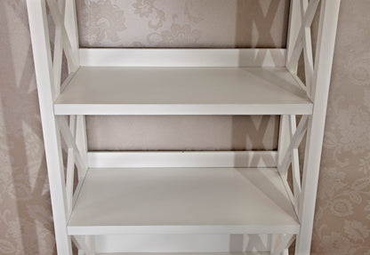 Bookshelf with Sturdy Solid Frame - White