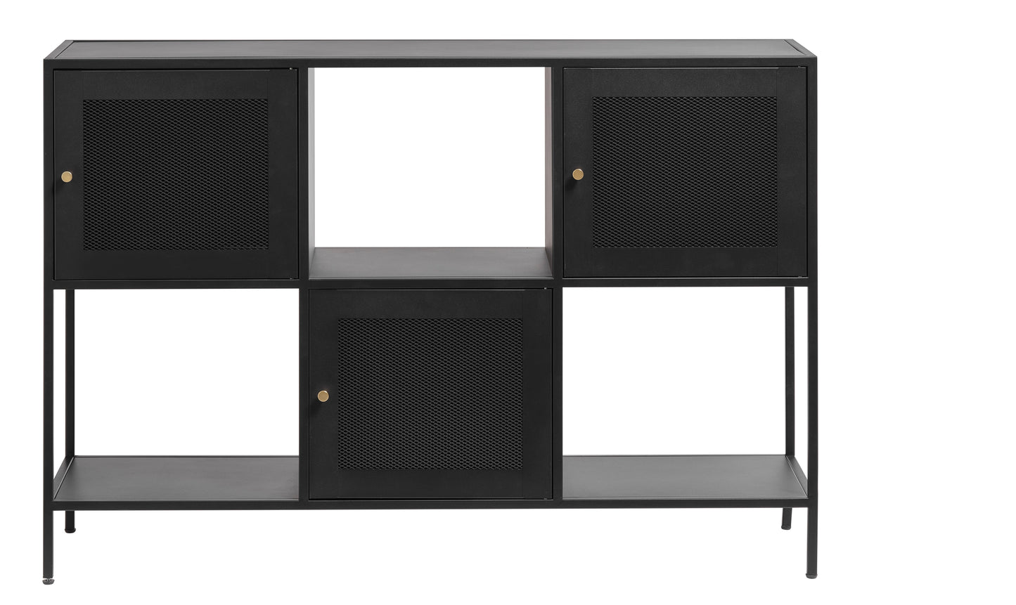 Black Mesh Storage Cabinet