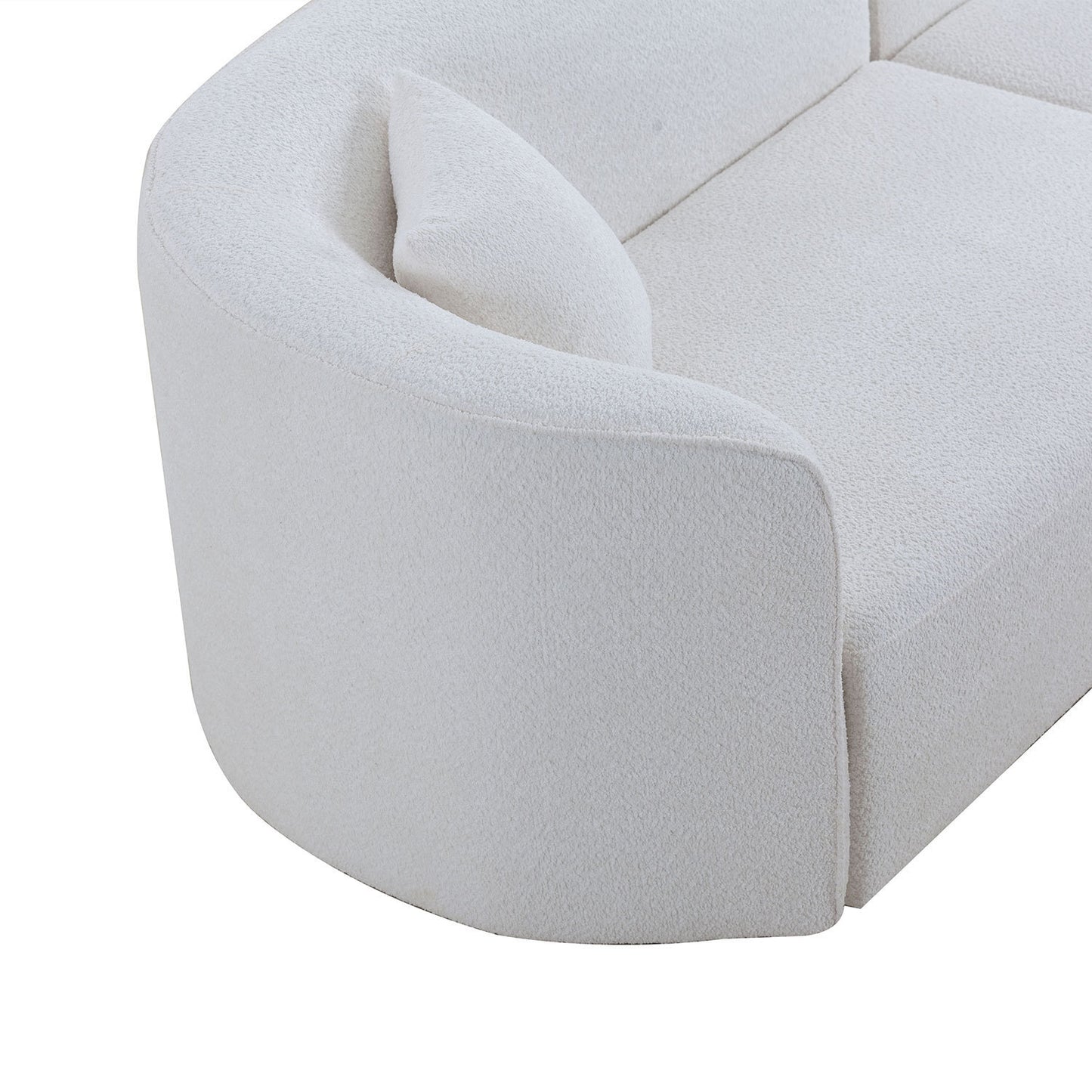 Elegance Curve Boucle Sectional Sofa - White