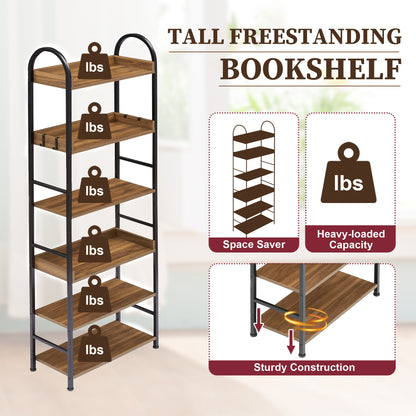 Tall Tower Bookcase - Brown